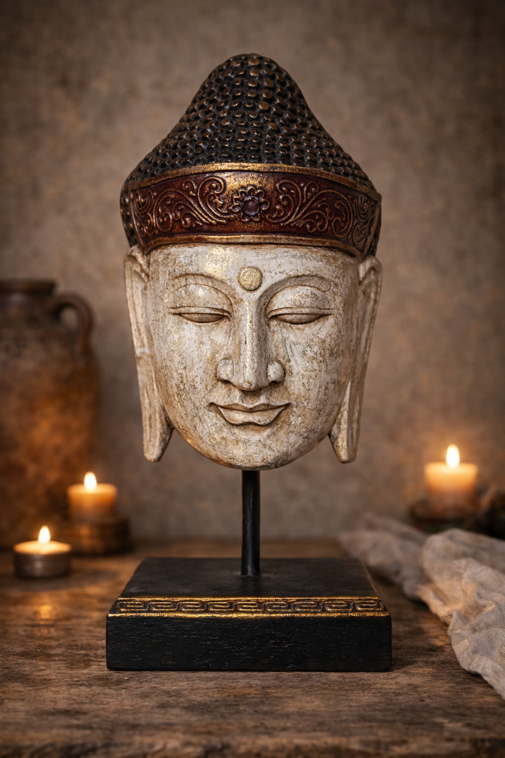 Serenity Buddha Head Sculpture