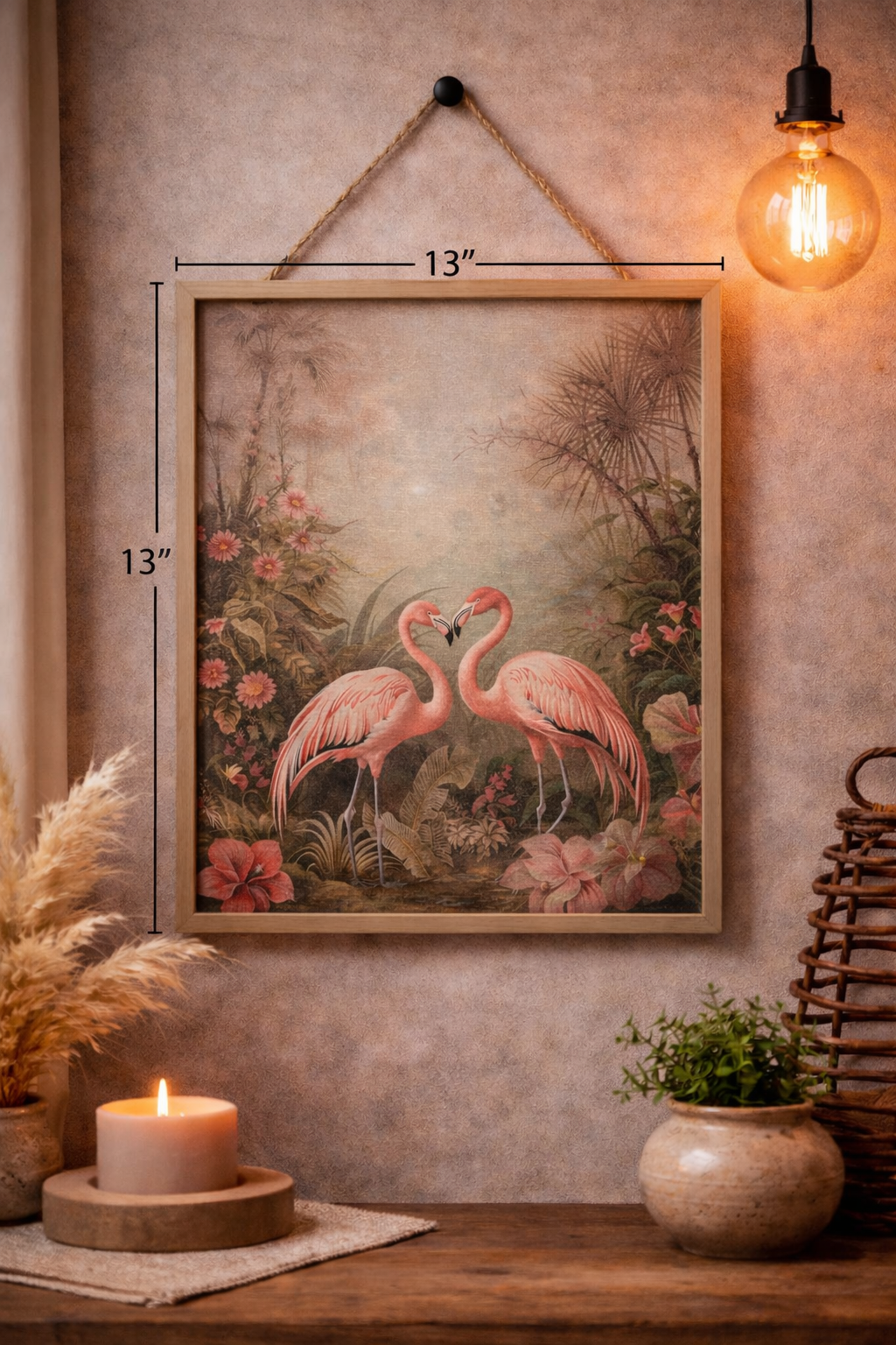 Blush Flamingo Paradise Wall Frame