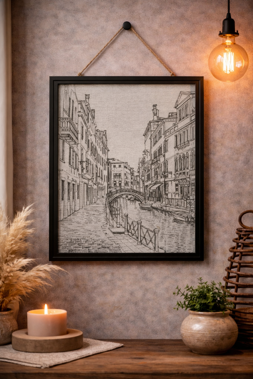 Classic Canal Street Sketch Wall Frame