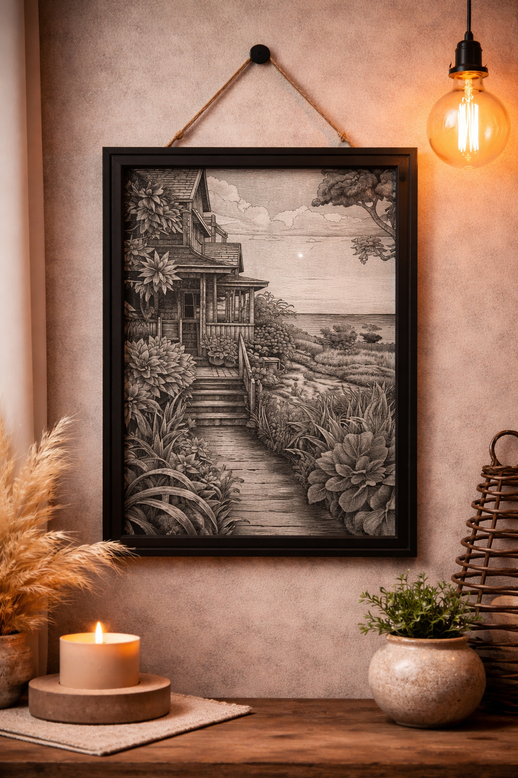 Vintage Countryside Cottage Wall Frame