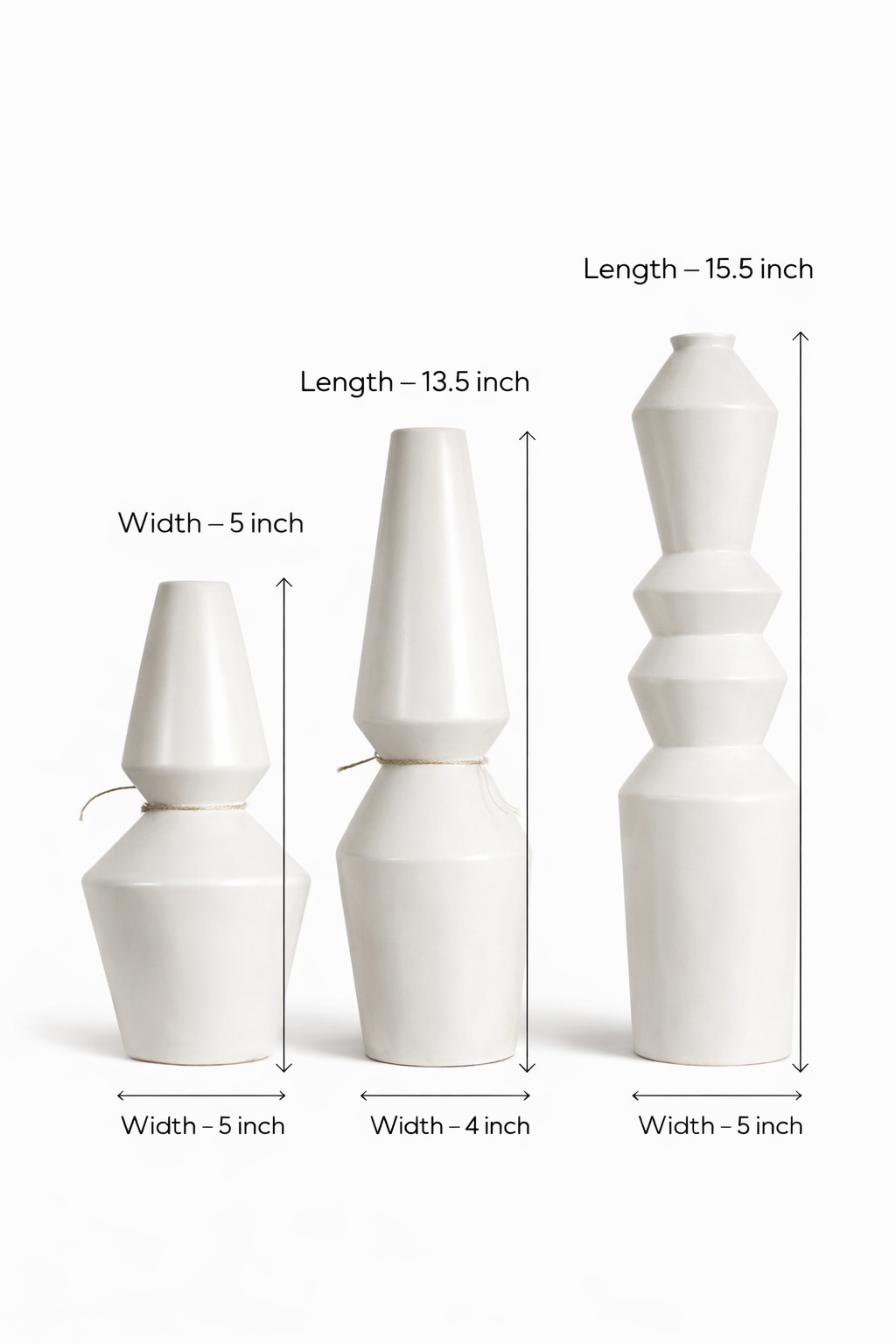 Modern Geometric Ceramic Vase Set