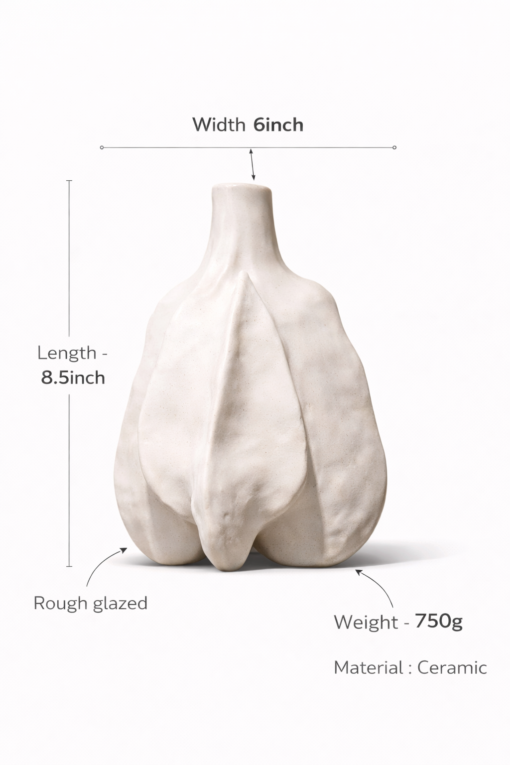 Obsidian & Bone vase
