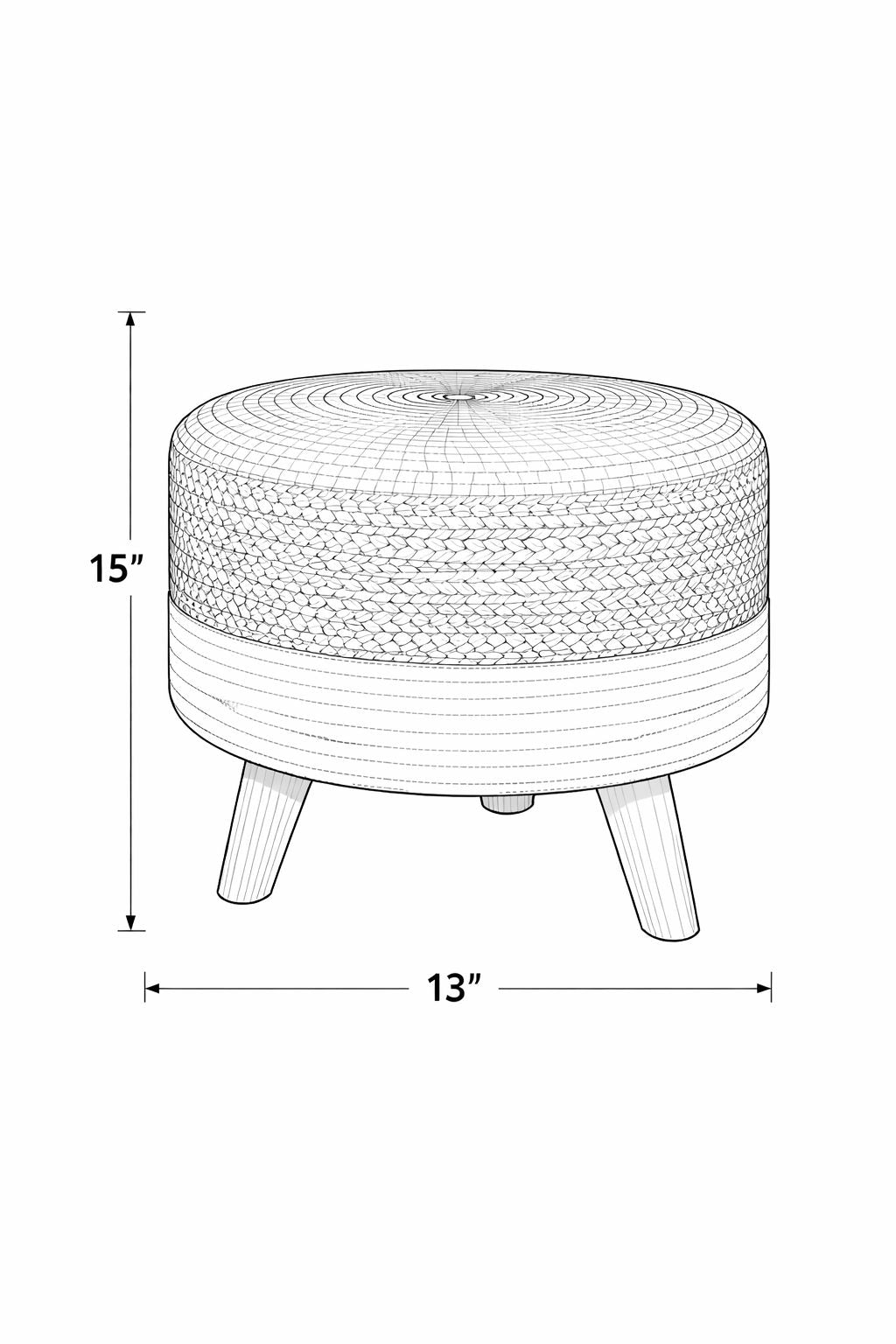 Boho ottoman 3 Leg