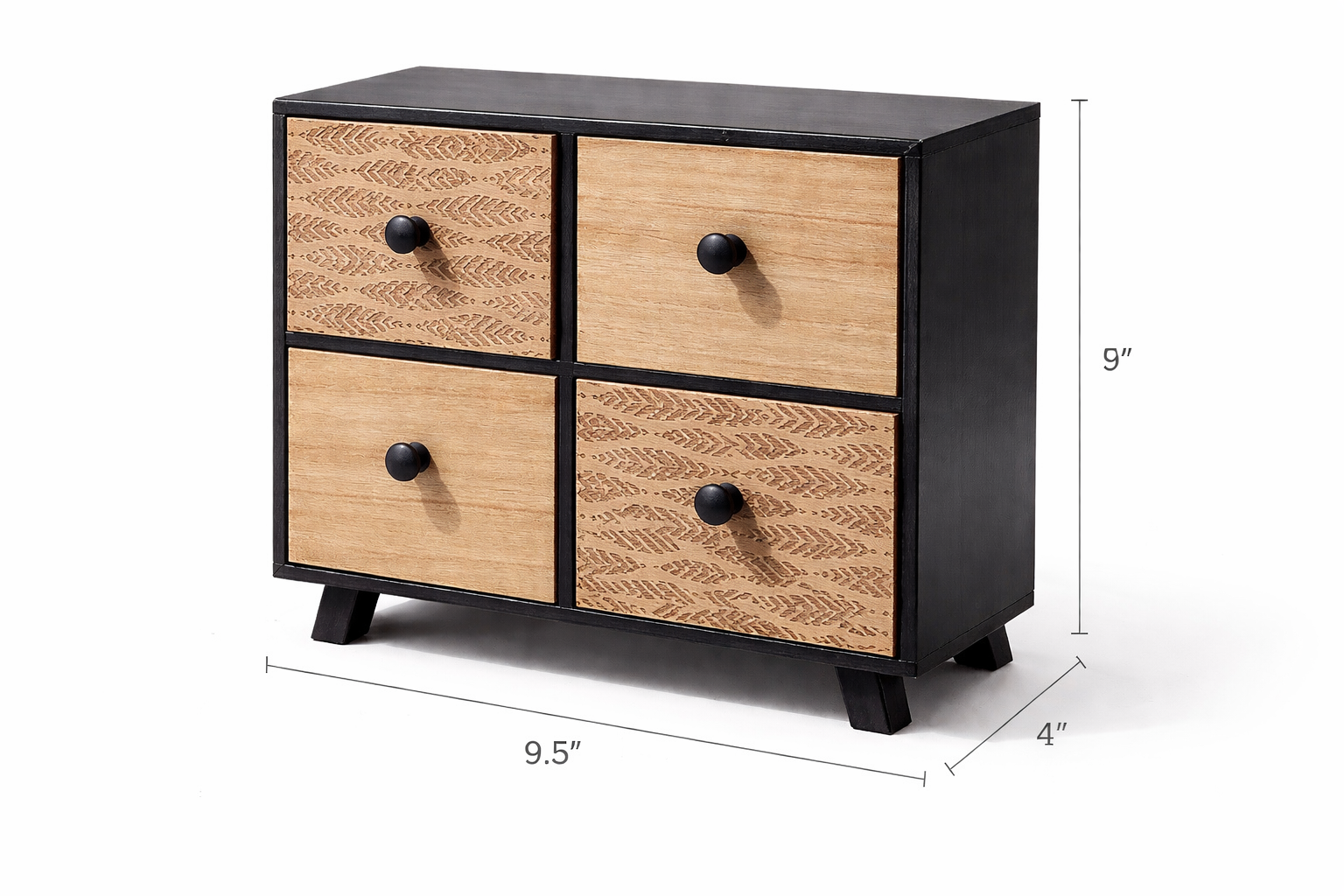Rustic Charm 4-Drawer Wooden Organizer