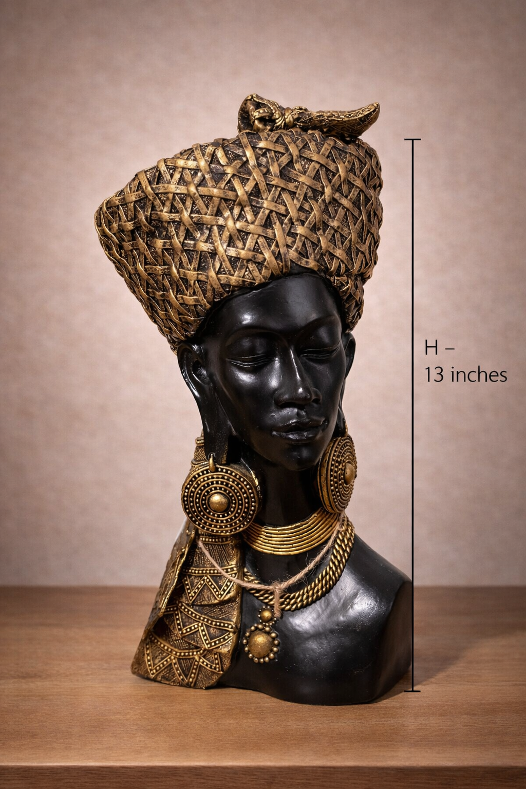 Royal Heritage African Queen Bust Sculpture
