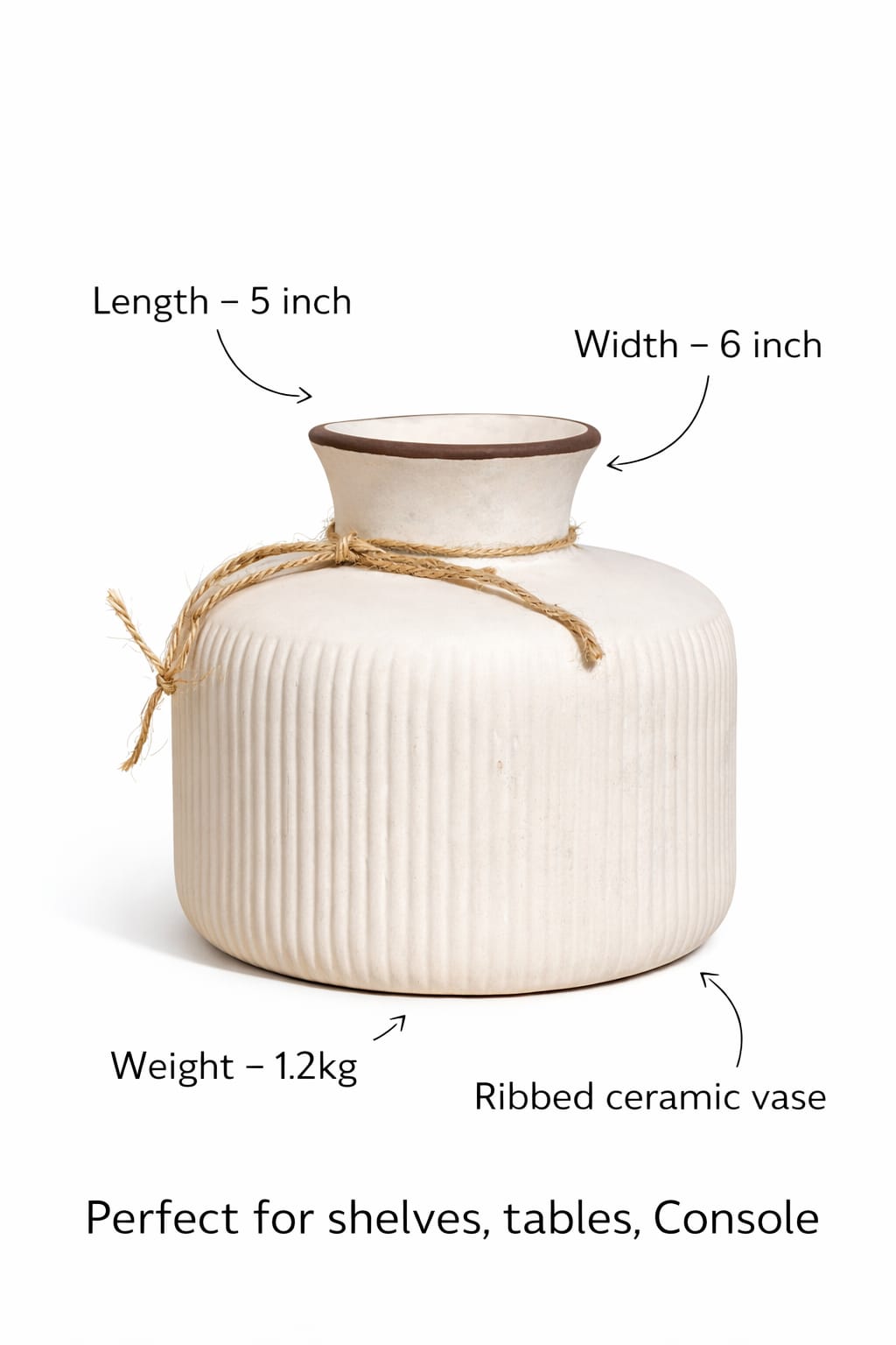 Ivory Rib Vase