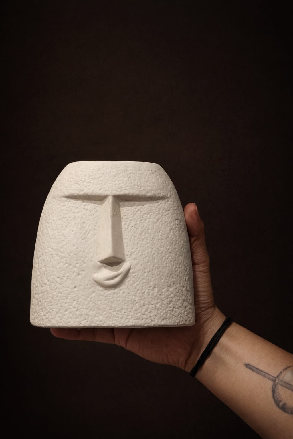 Stoic Smirk Ceramic Vase