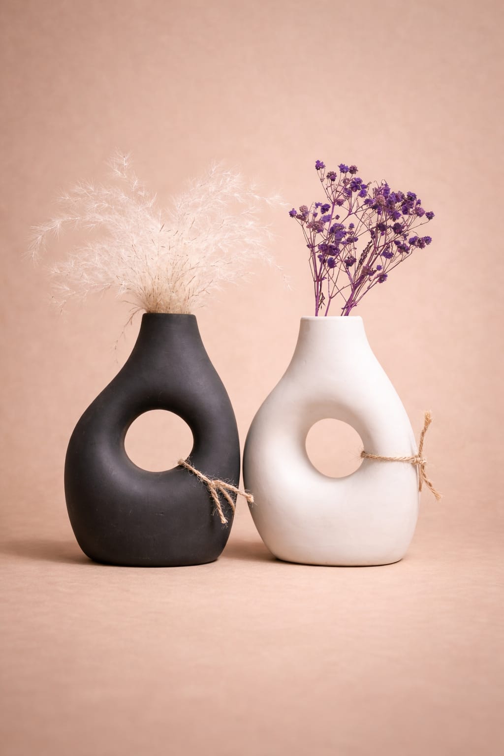 Obsidian Loop Ceramic Vase