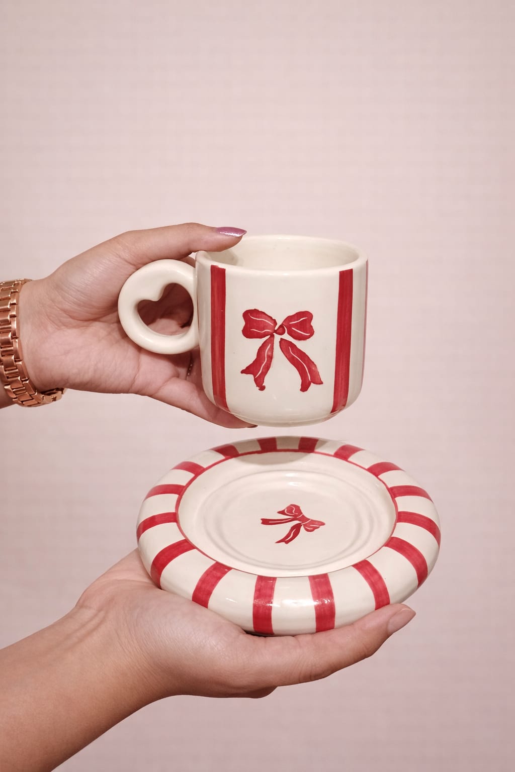 Candy Cane Bow Mug