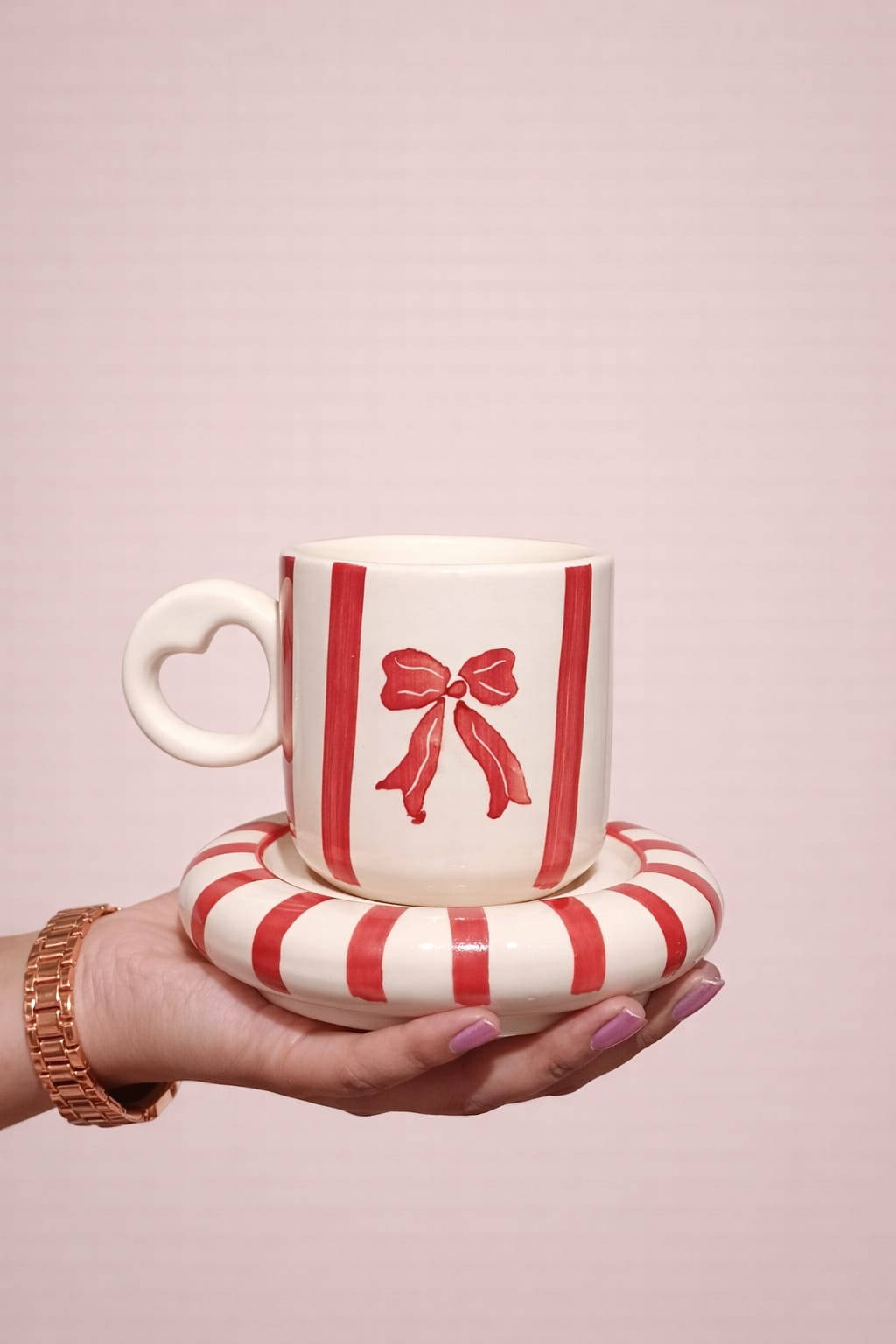 Candy Cane Bow Mug