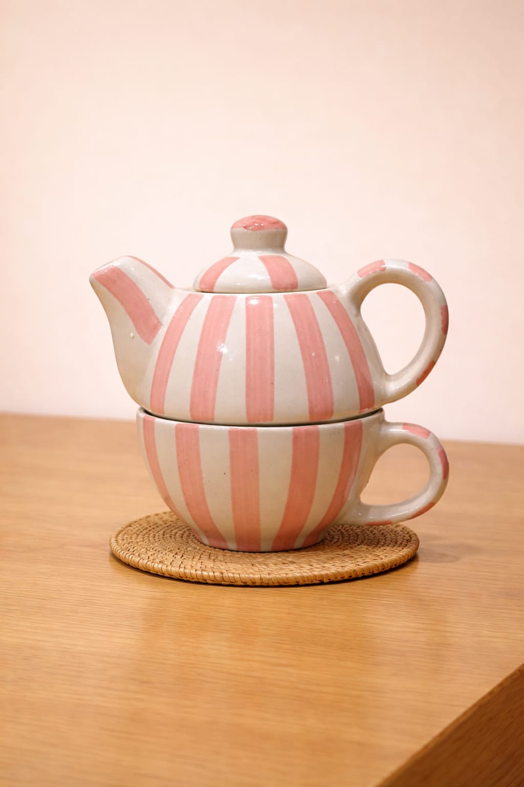 Blush Stripe Pour Set