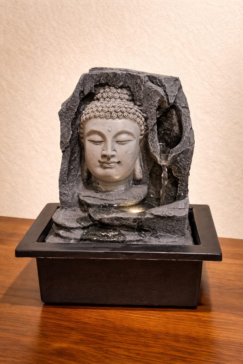 Meditative Buddha Head Grotto Fountain