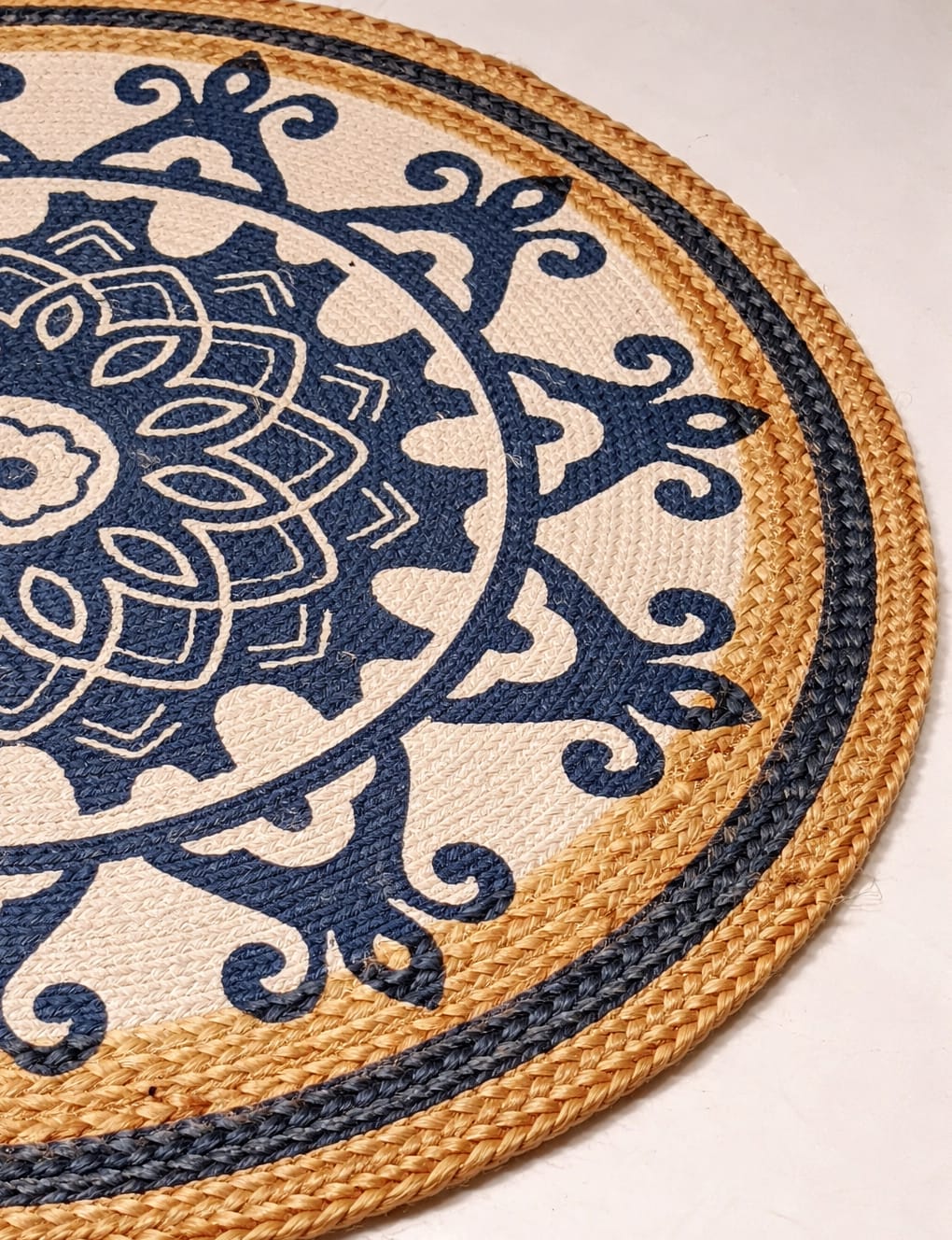 Indigo Mandala Jute Rug
