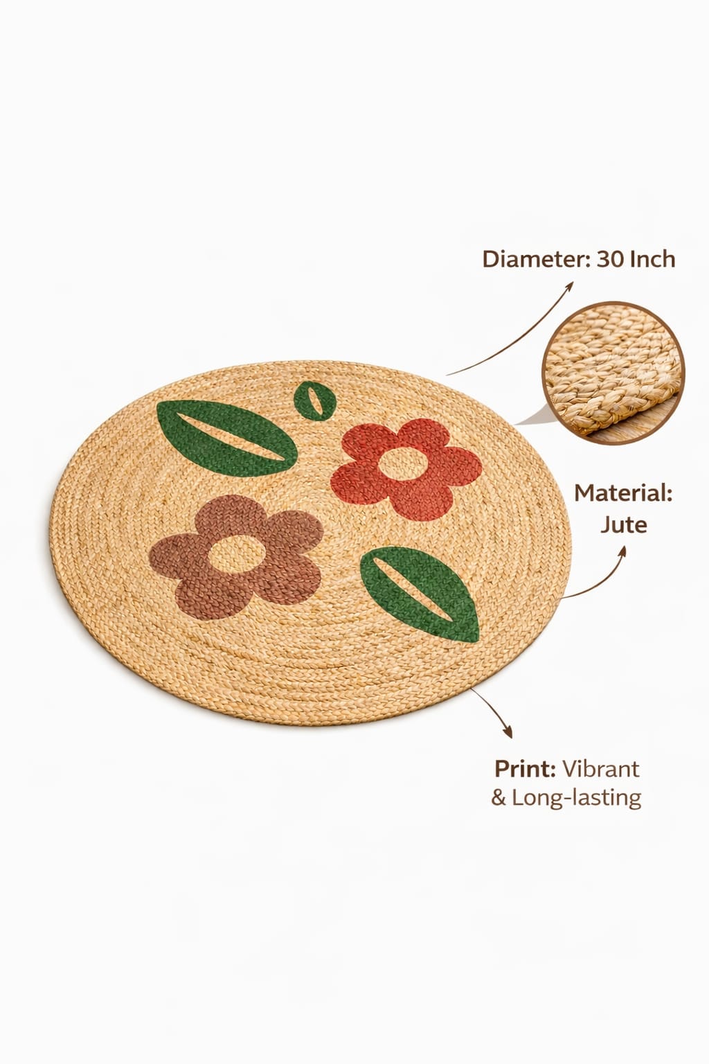 Meadow Bloom Jute Rug