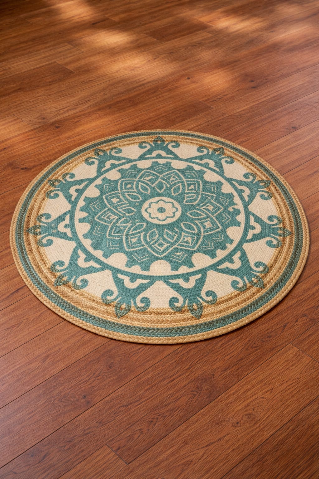 Green Mandala Jute Rug