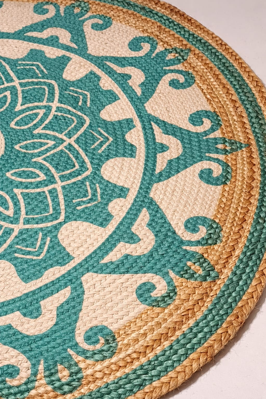 Green Mandala Jute Rug