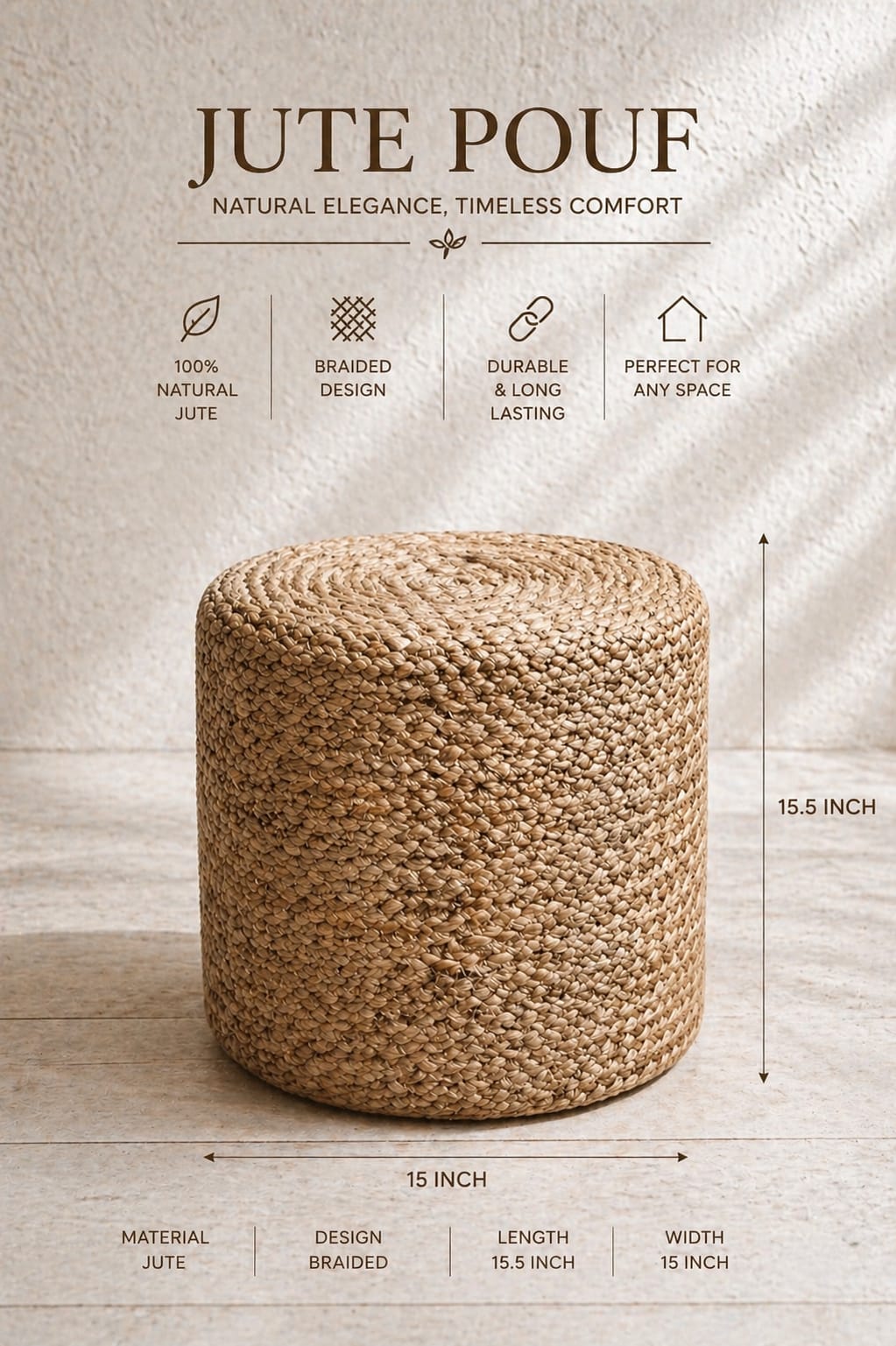 Braided Bliss Pouf