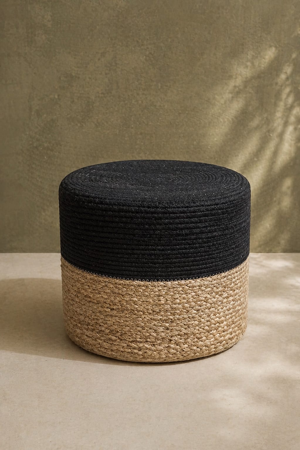 DualTone Jute Pouf