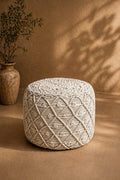Ivory Knot Pouf