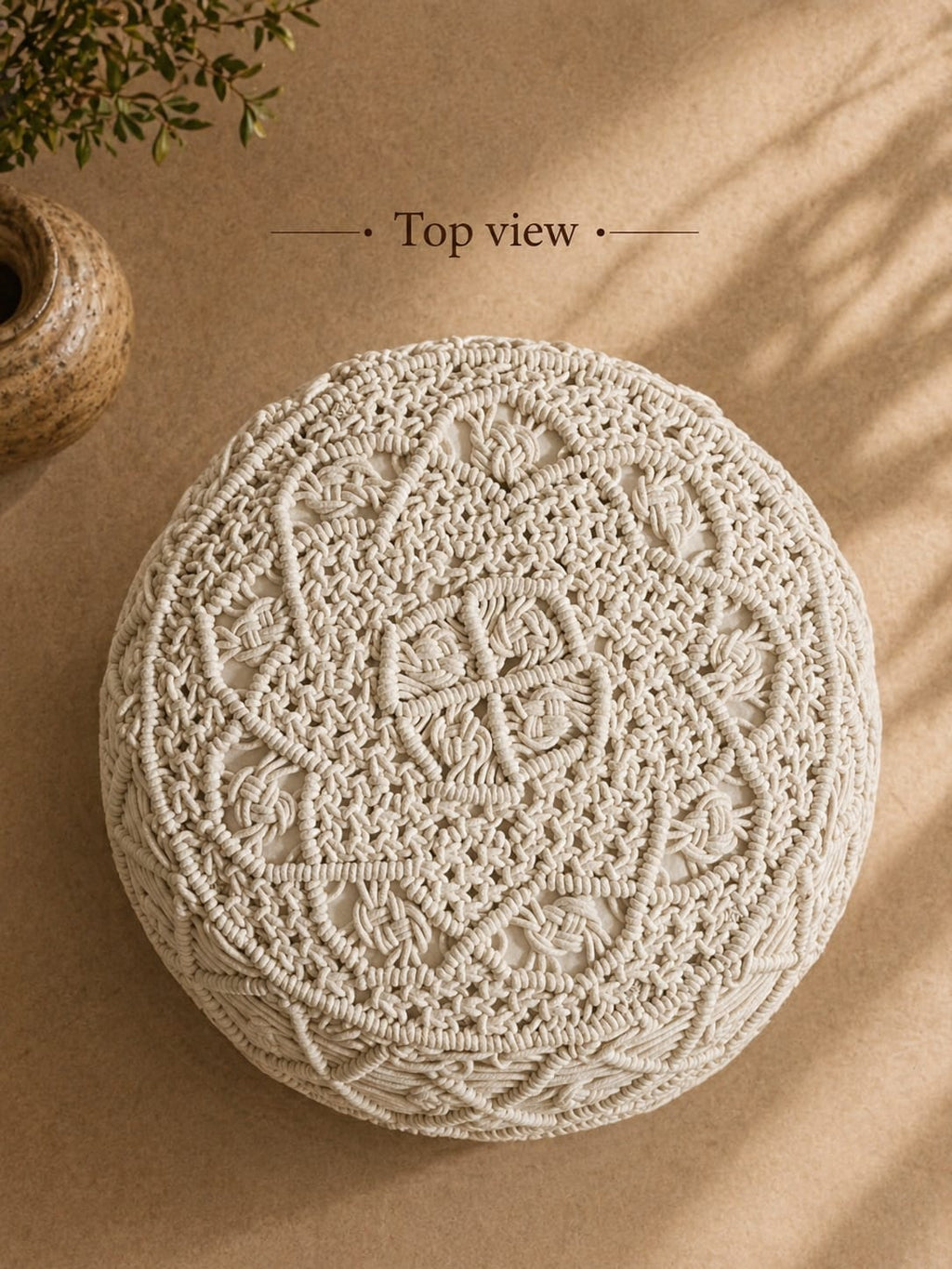 Ivory Knot Pouf