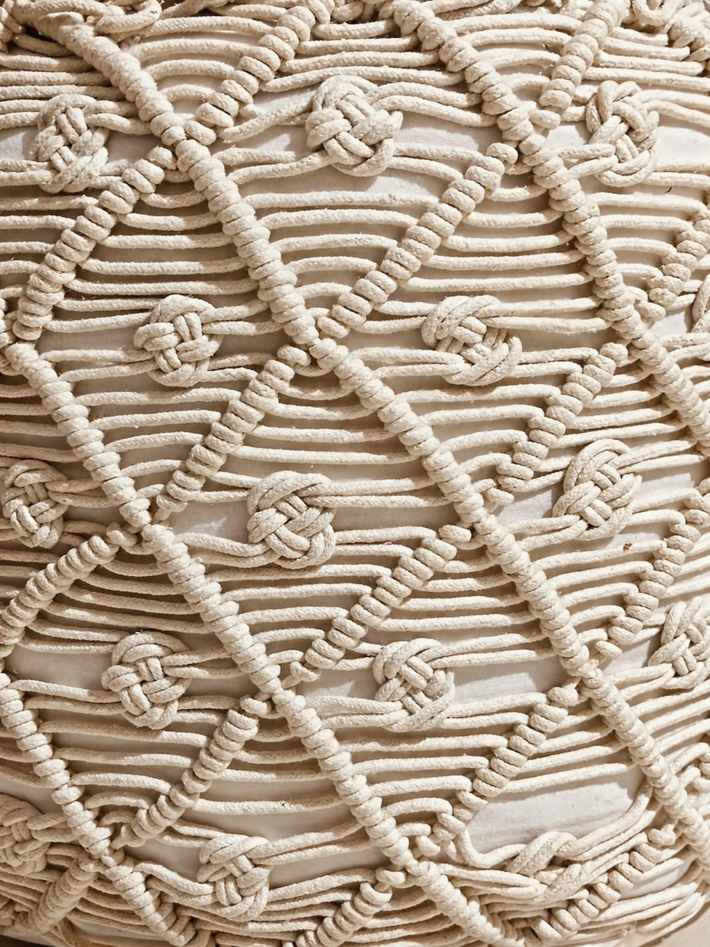 Ivory Knot Pouf