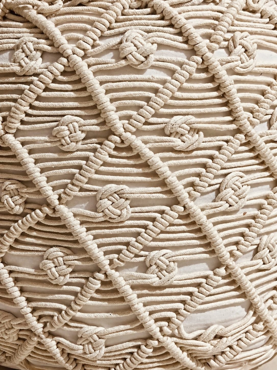 Ivory Knot Pouf