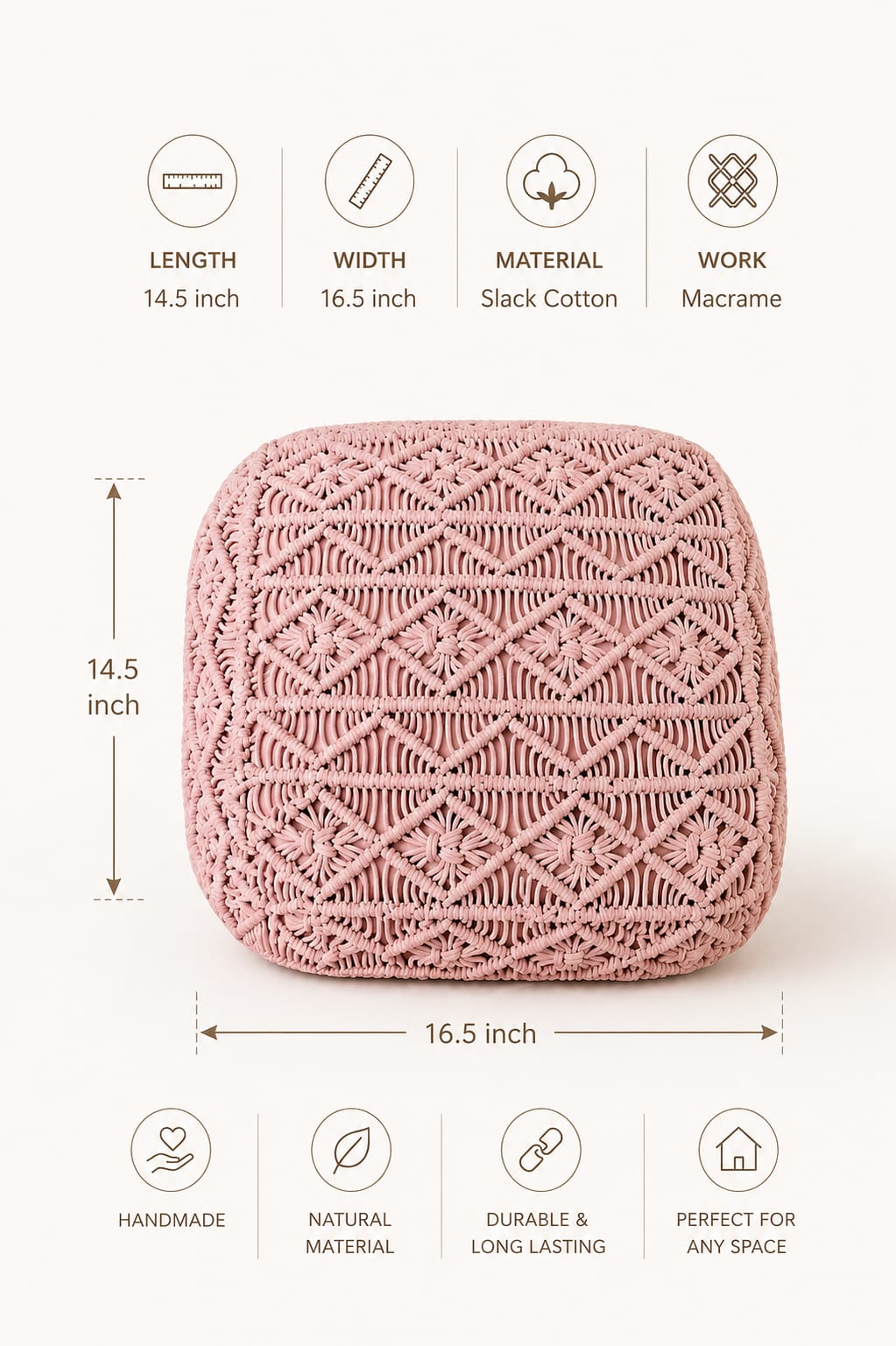 Blush Knot Pouf