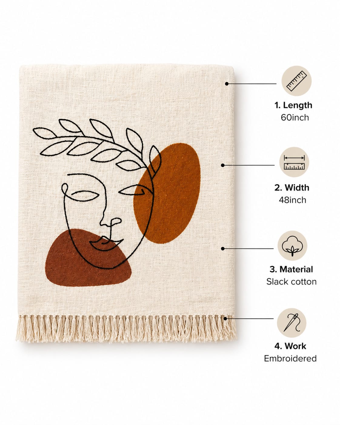 Boho Muse Throw Embroided Throw