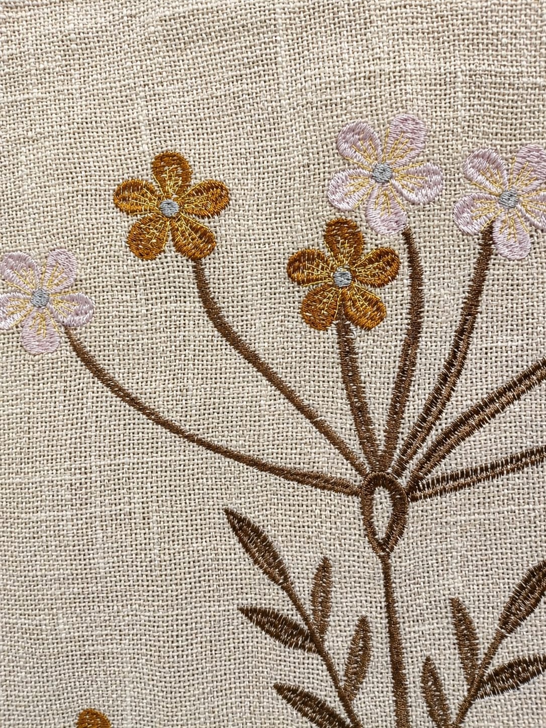 Autumn Blossom Embroidered Throw