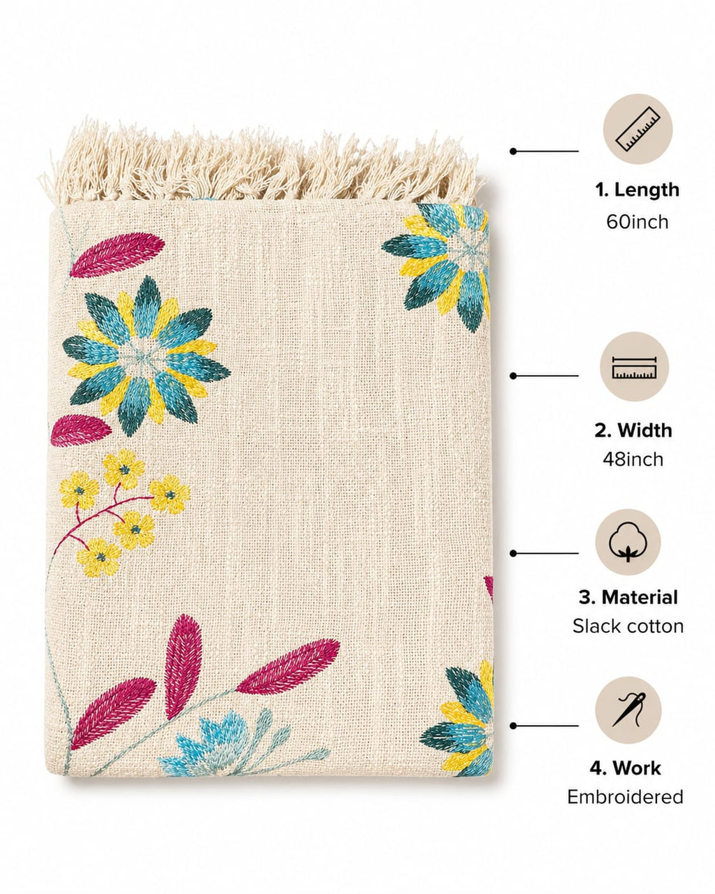 Spring Aura Embroided  Throw