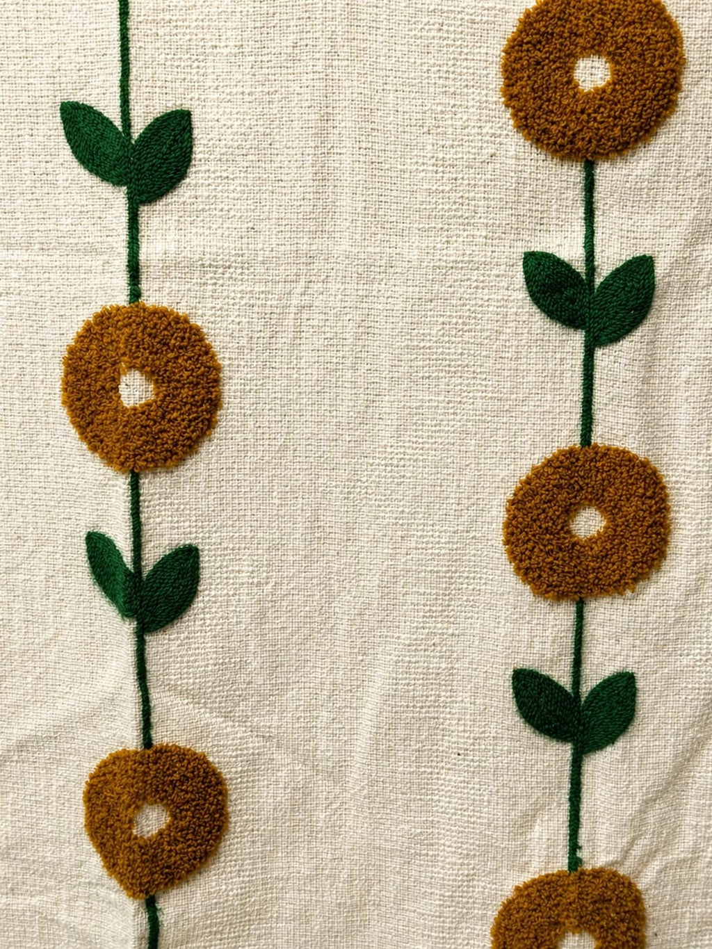 Rustic Petal Embroided Throw