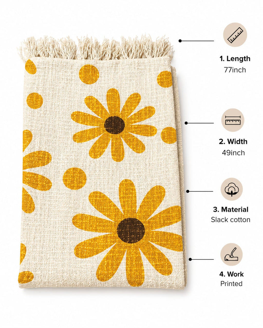 Sunny Daisy Printed Throw