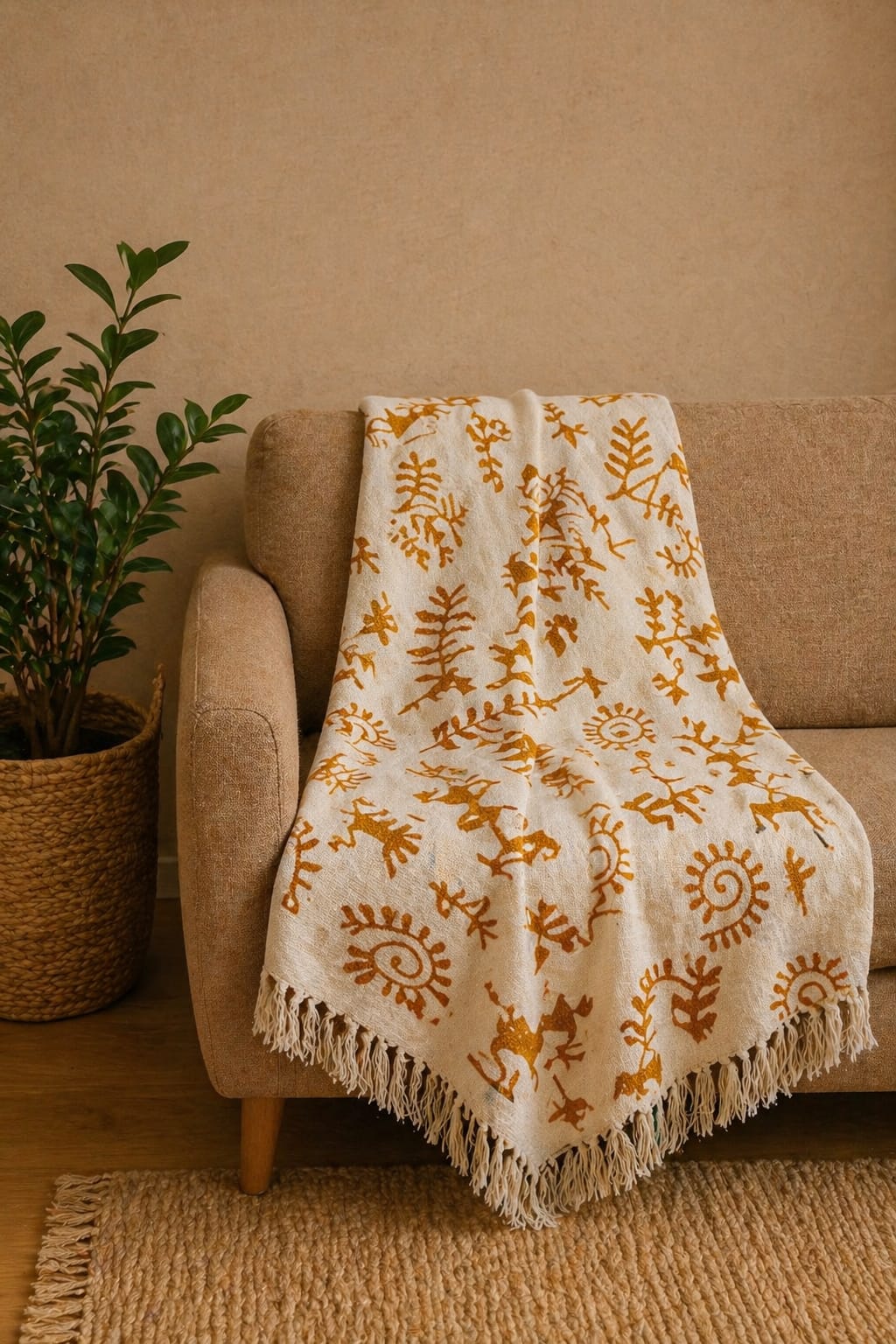 Warli Dune Printed Throw