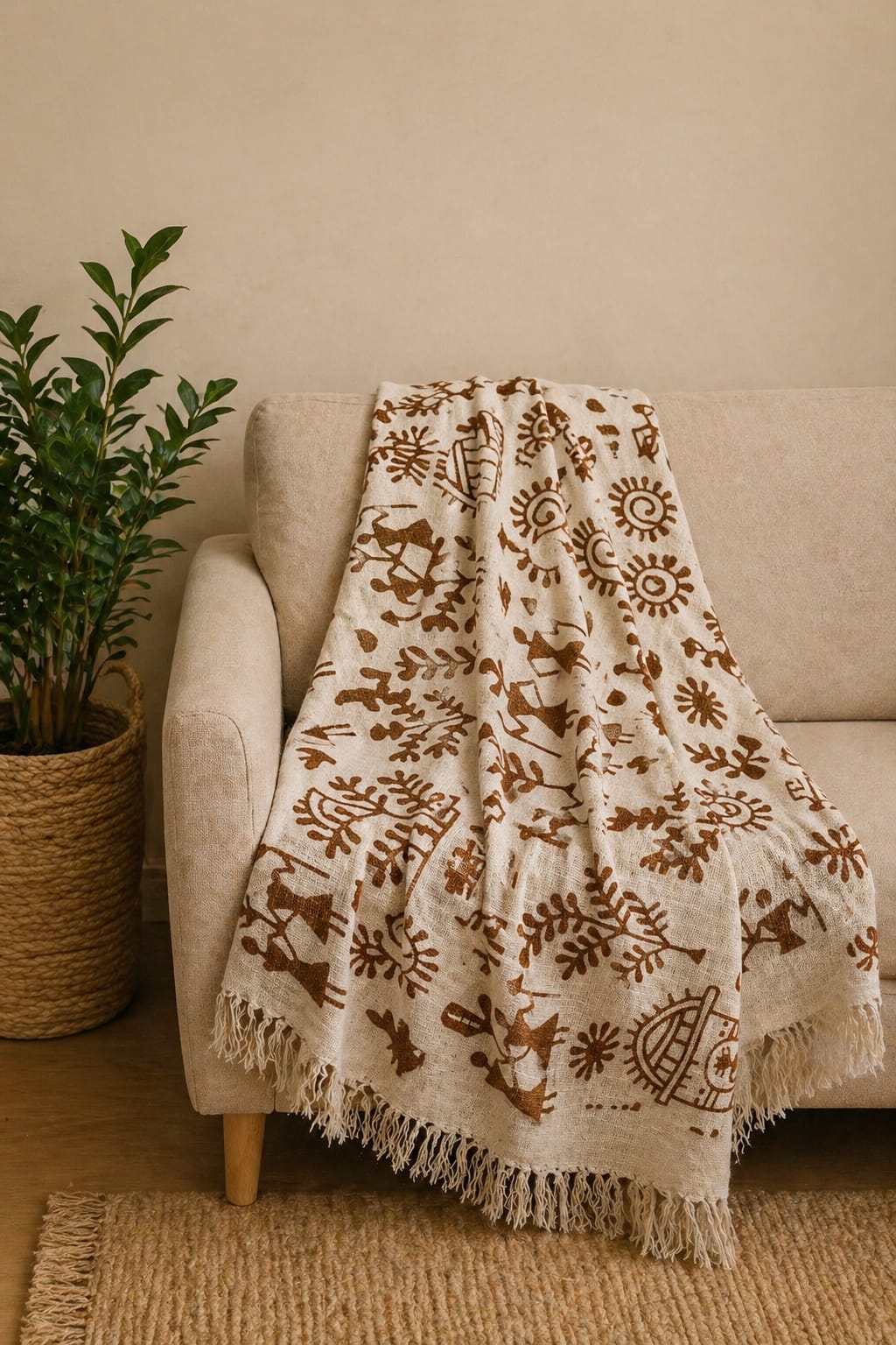 Earth Warli (Dark) Throw