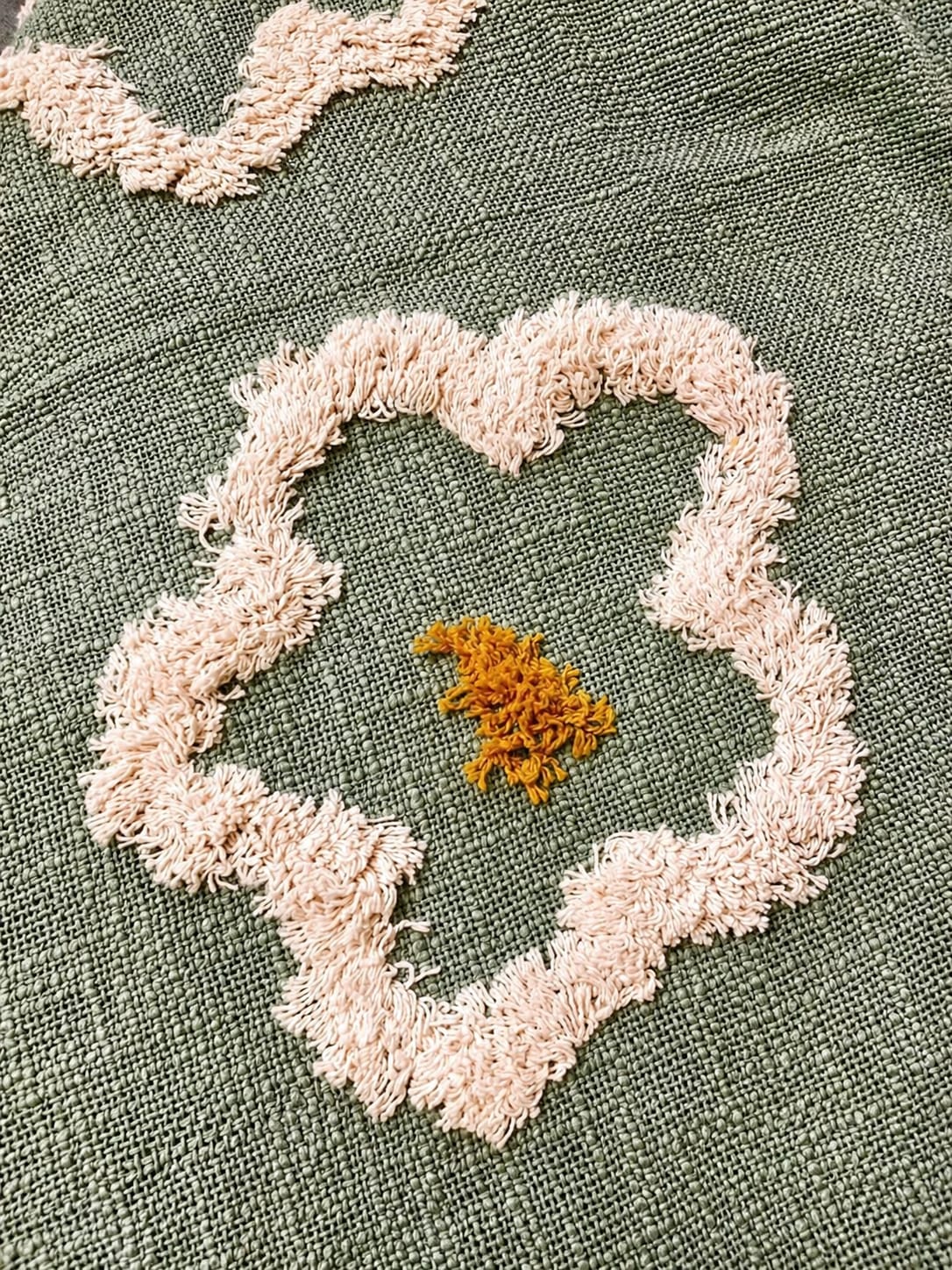 Sage Blossom Tufted Throw