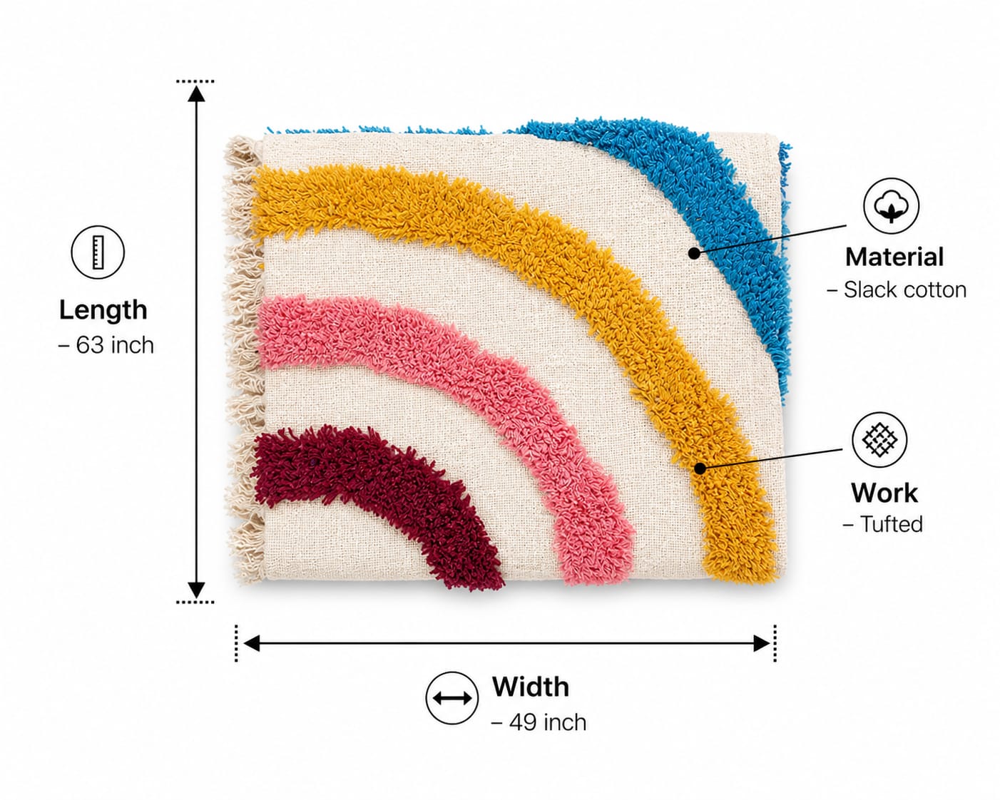 Rainbow Ridge Tufted Throw