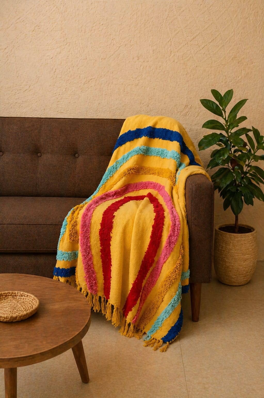 Sunbeam Arc Tufted Throw