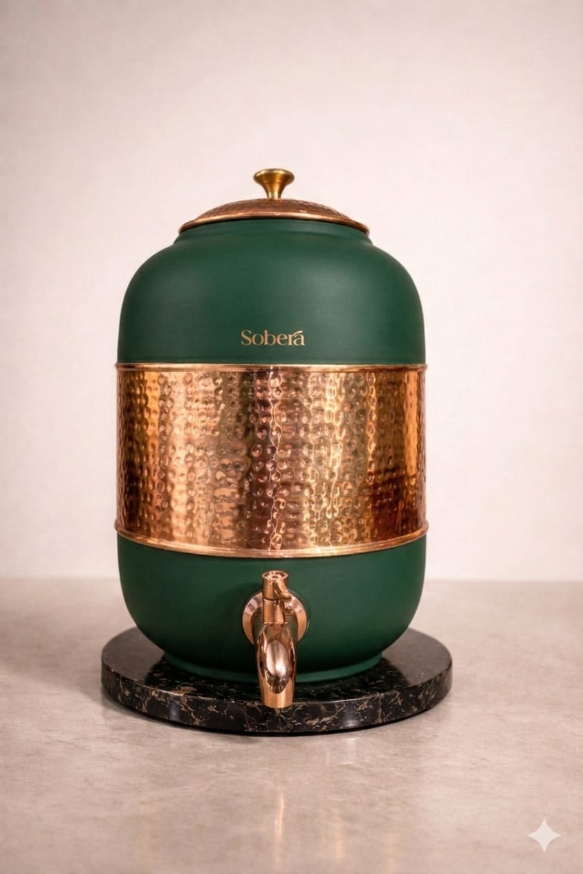 Copper Silk Finish Matka (8L)