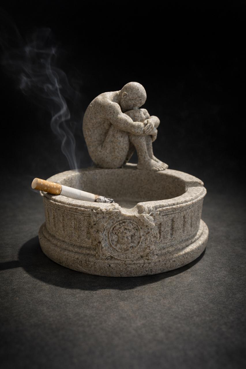 Contemplative Stone-Finish Ashtray