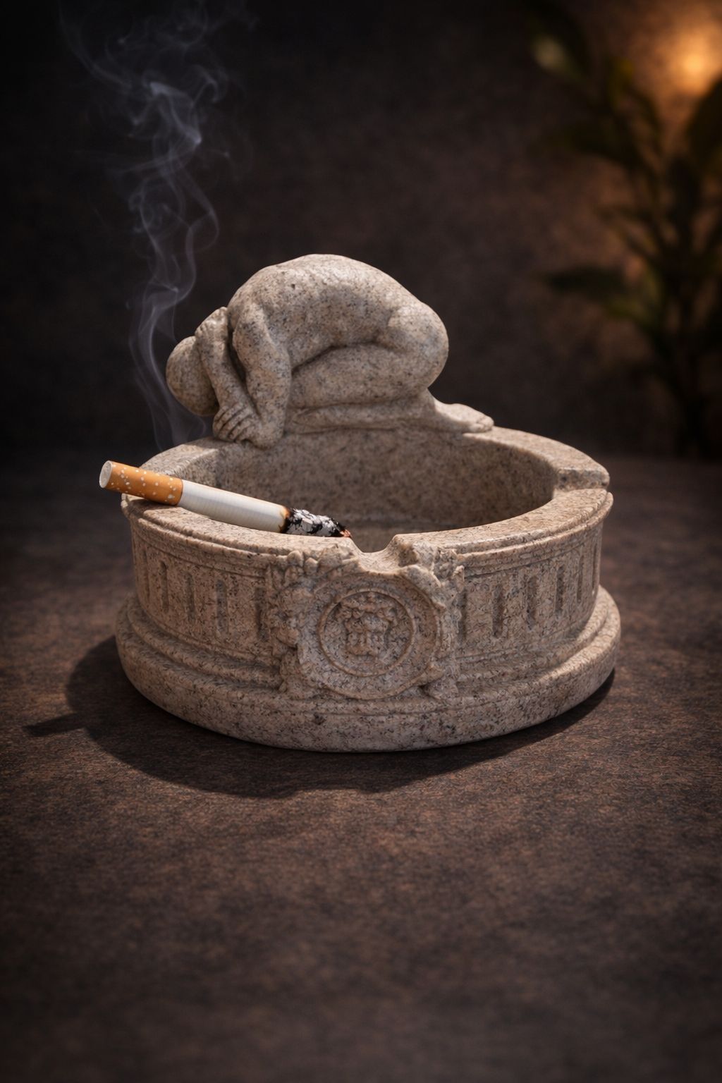Contemplative Stone-Finish Ashtray