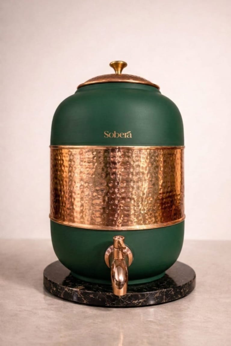 Copper Silk Finish Matka (8L)