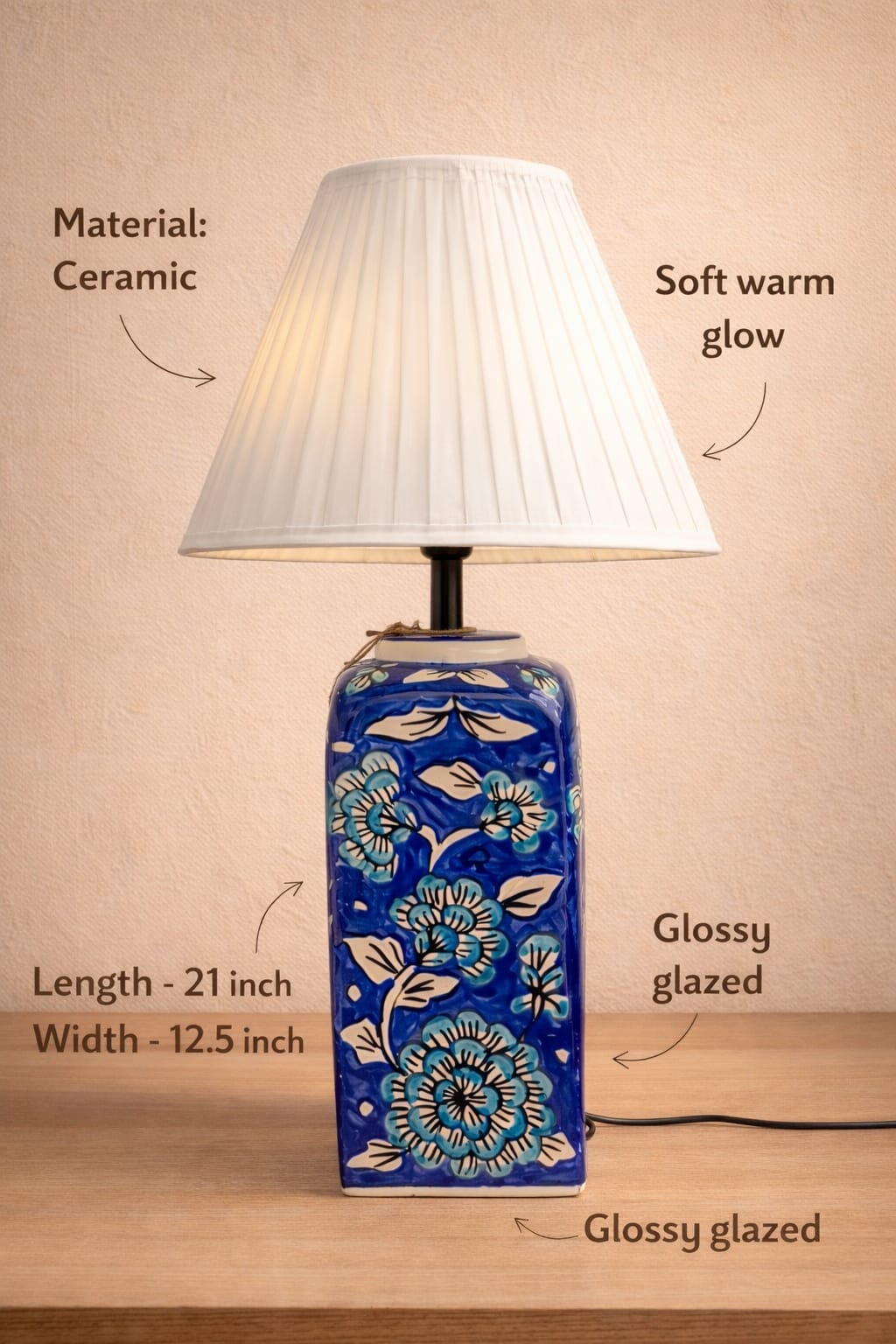 Blue Willow Pillar Lamp