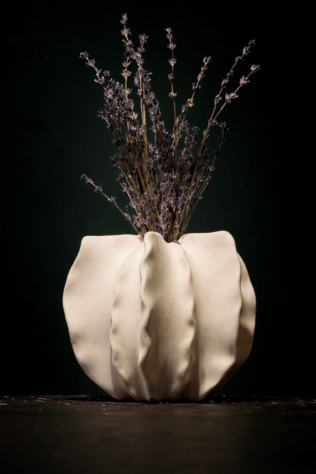 Fluted Fin Ceramic Vase