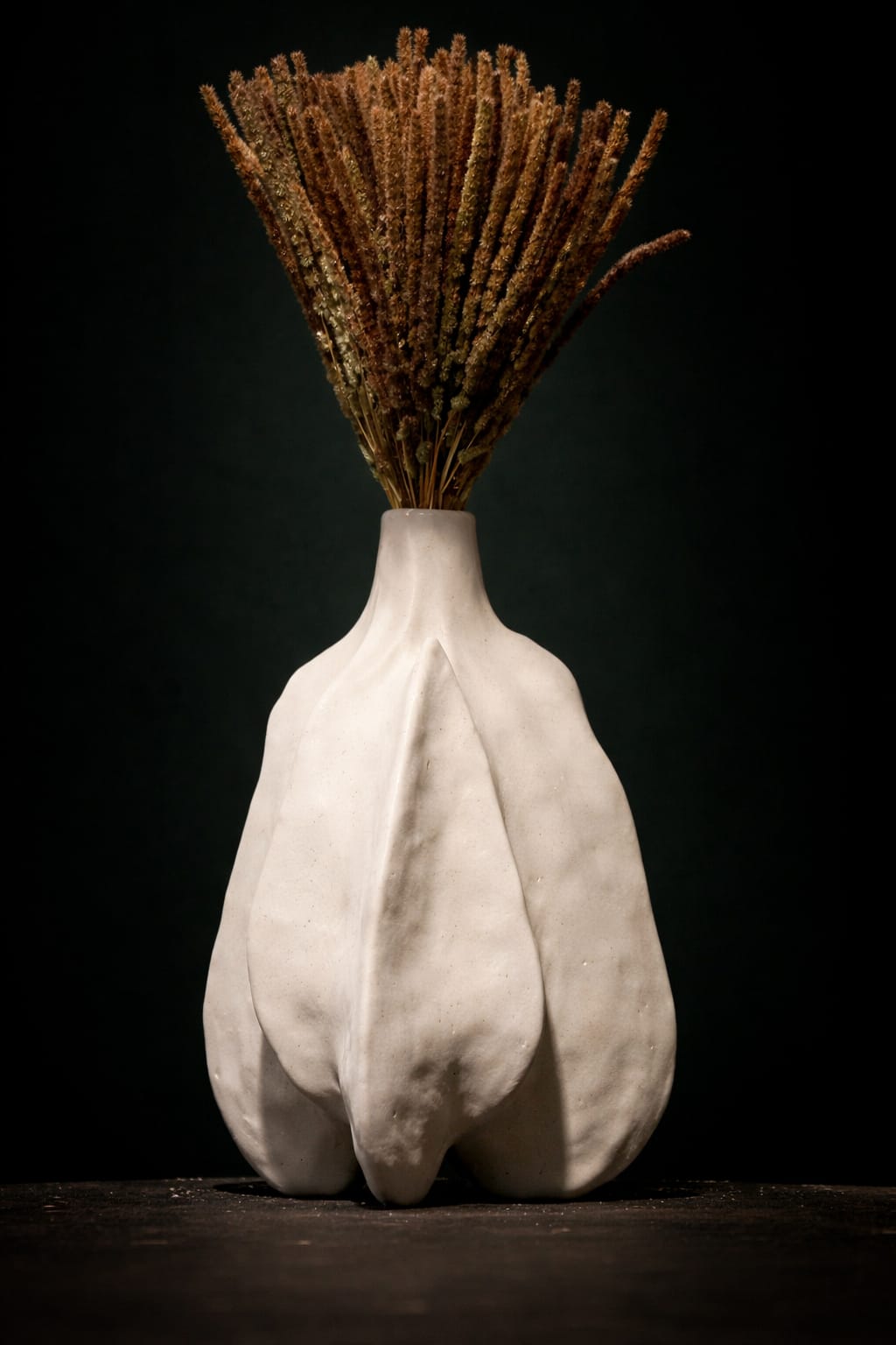 Obsidian & Bone vase