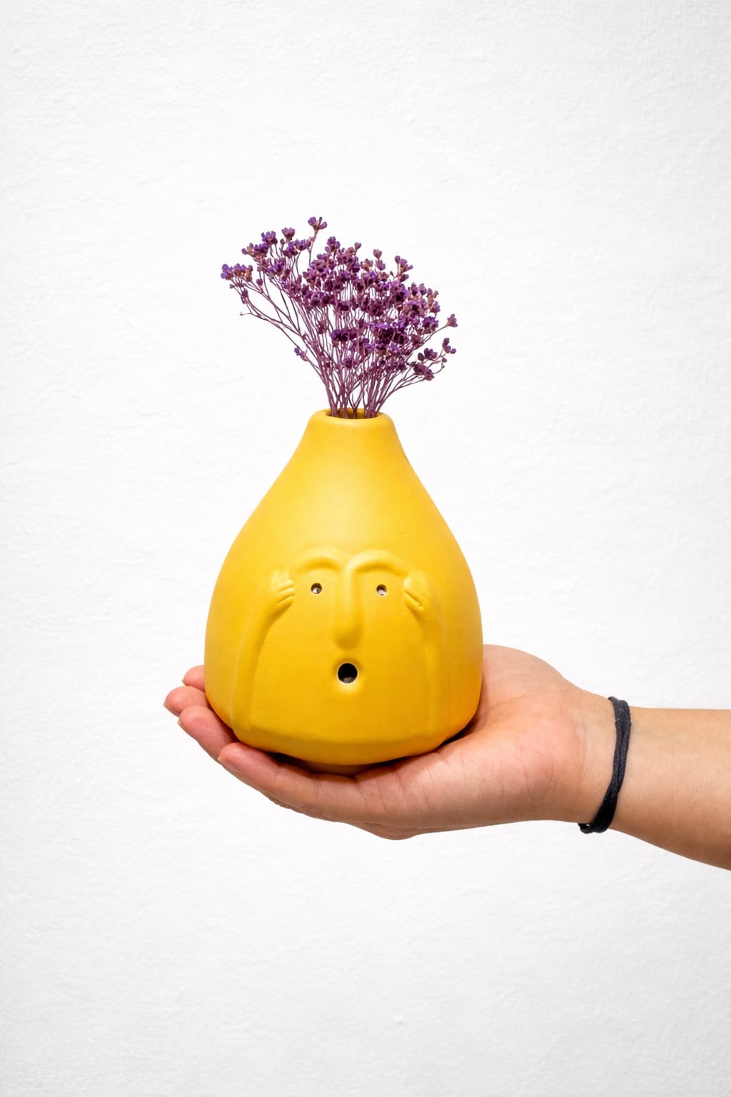 Whimsy Face Ceramic Vase