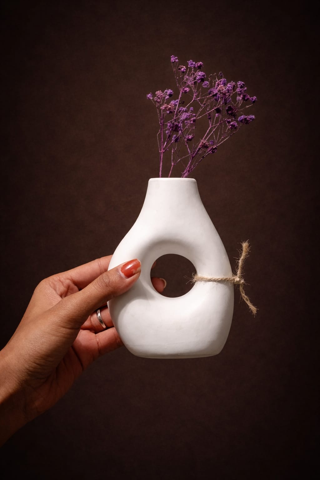 Obsidian Loop Ceramic Vase