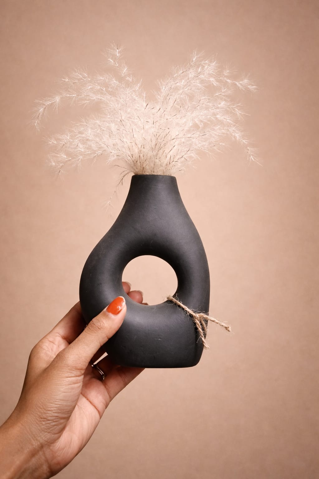 Obsidian Loop Ceramic Vase