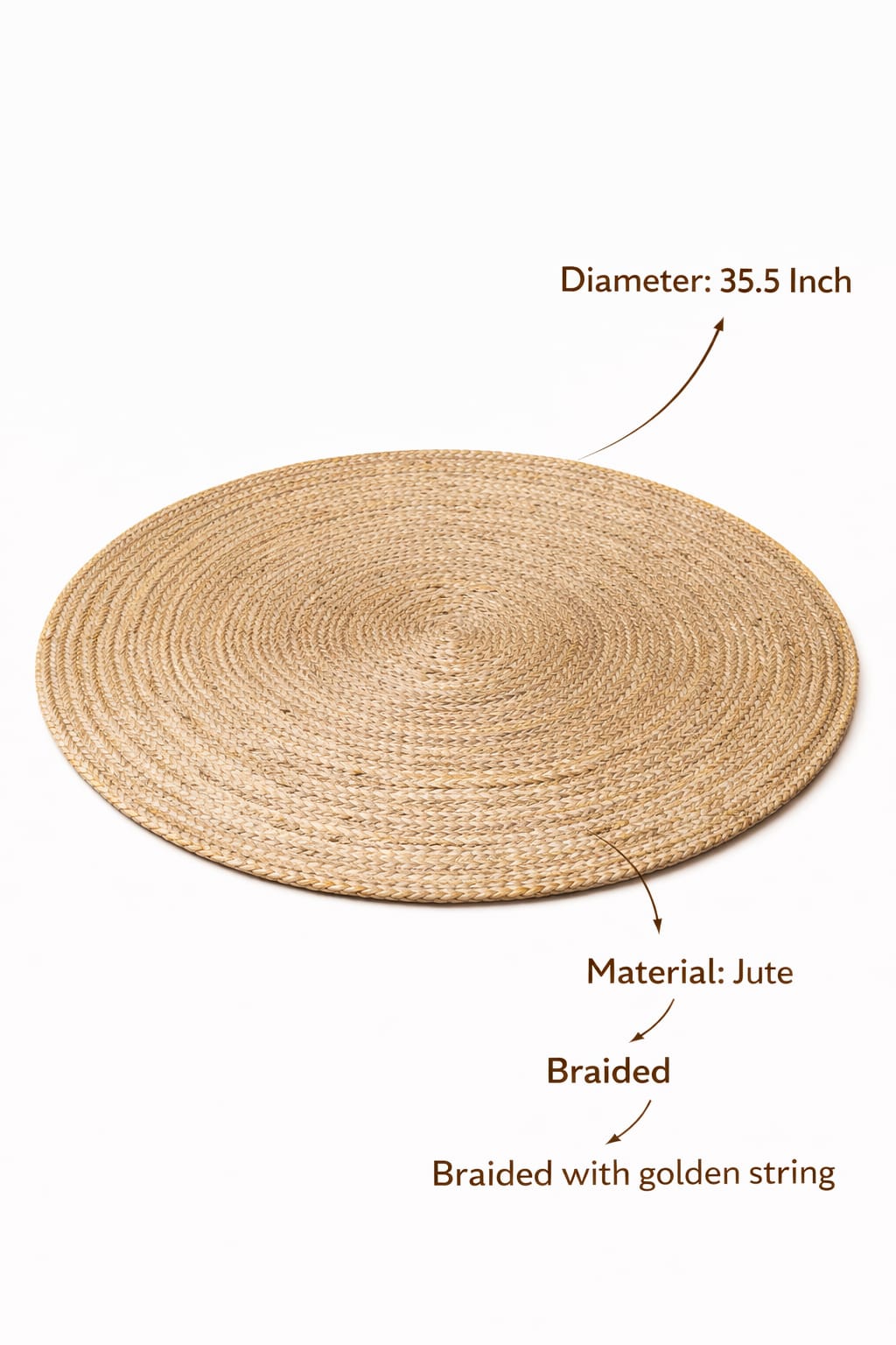 Golden Ripple Jute Rug