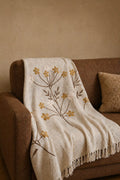 Autumn Blossom Embroidered Throw