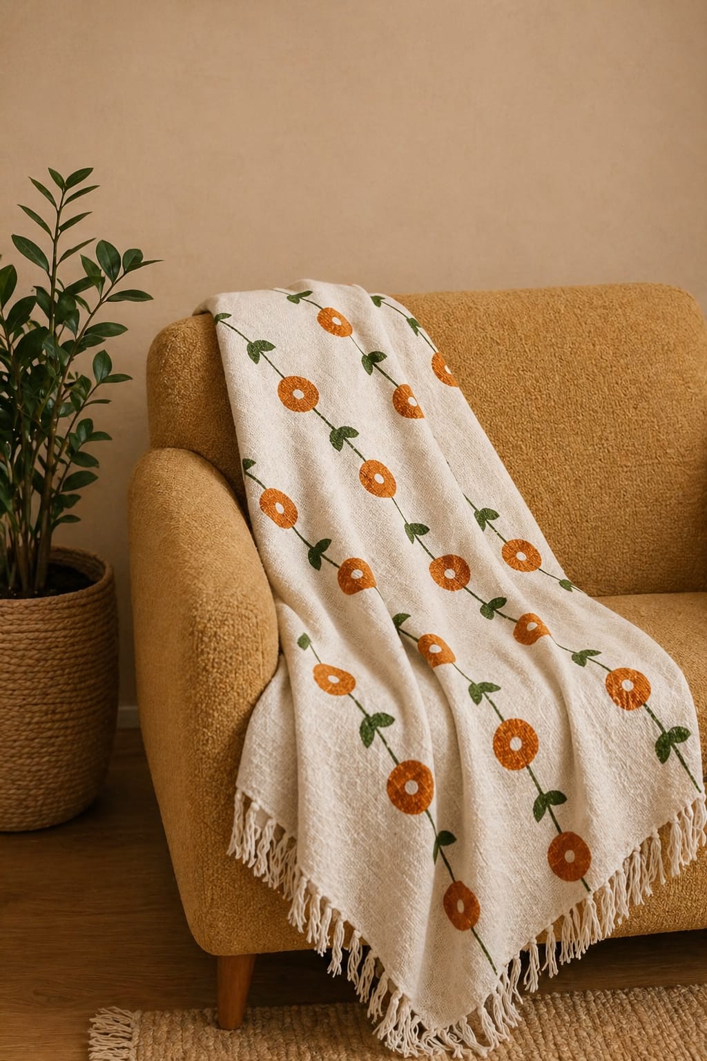 Sunny Meadow Printed Throw